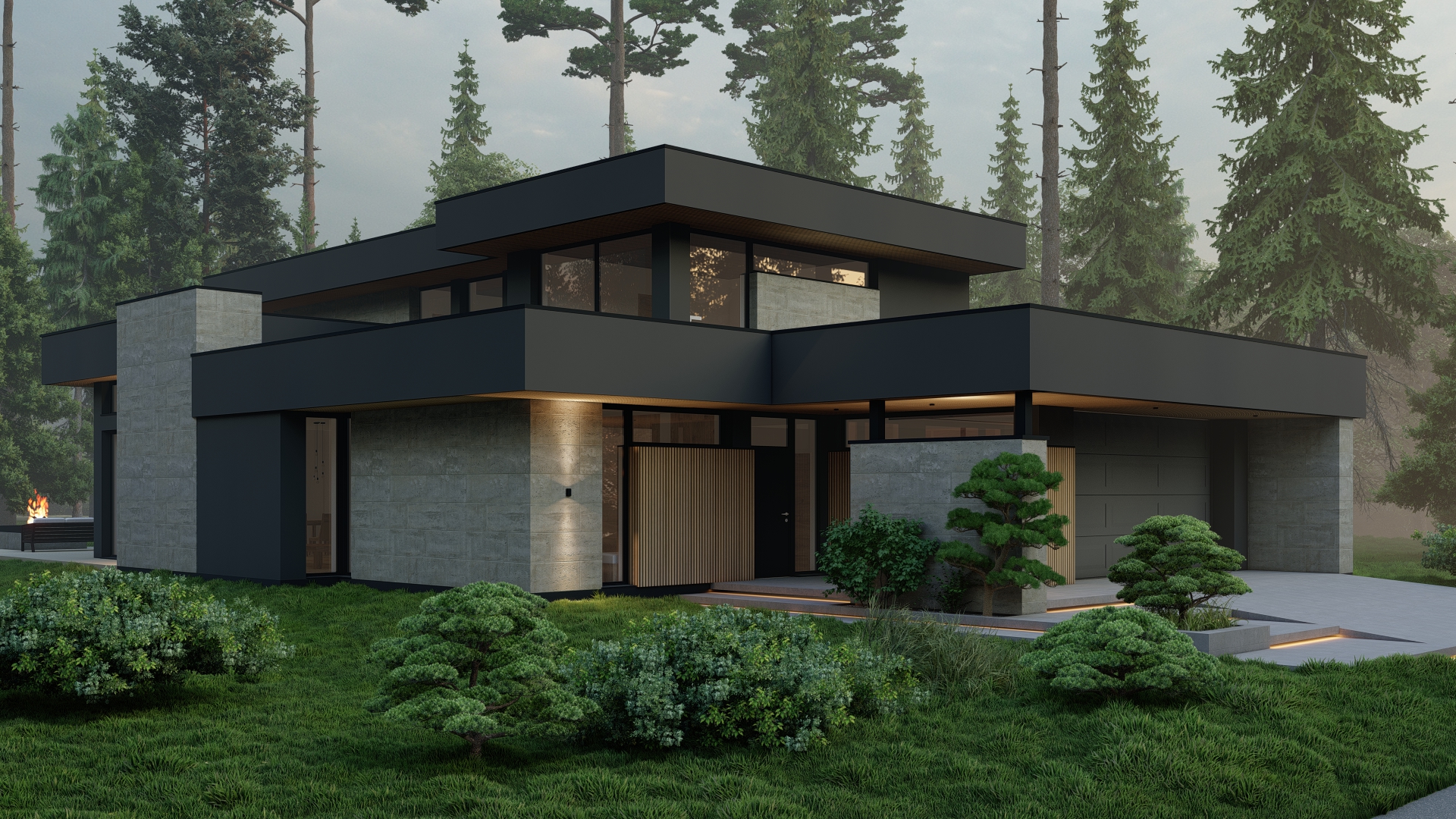 Nowoczesny budynek mieszkalny w minimalistycznej stylistyce